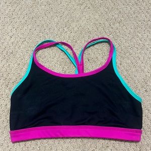Black, Pink, and Teal Born Primitive Sports Bra-size small